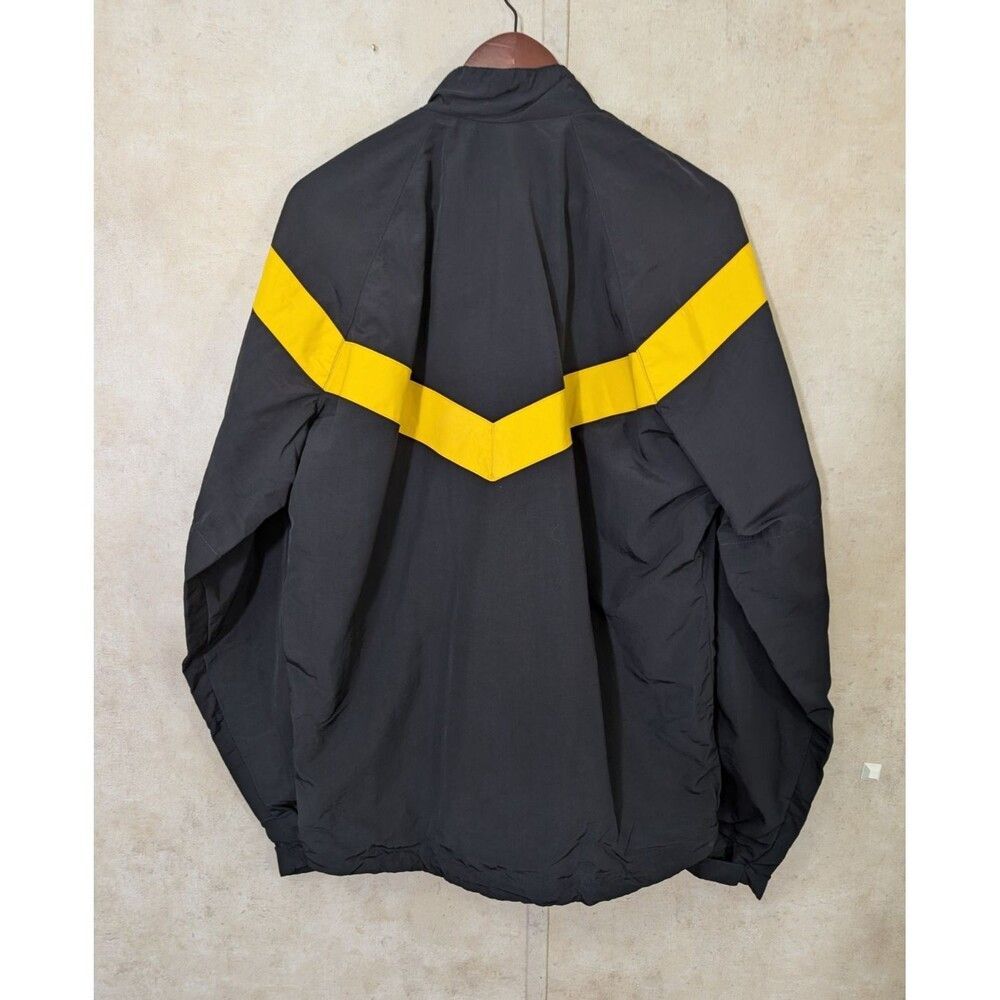US Army PT Windbreaker Jacket Mens Womens M Black Yellow Full Zip Nylon - Picture 3 of 9